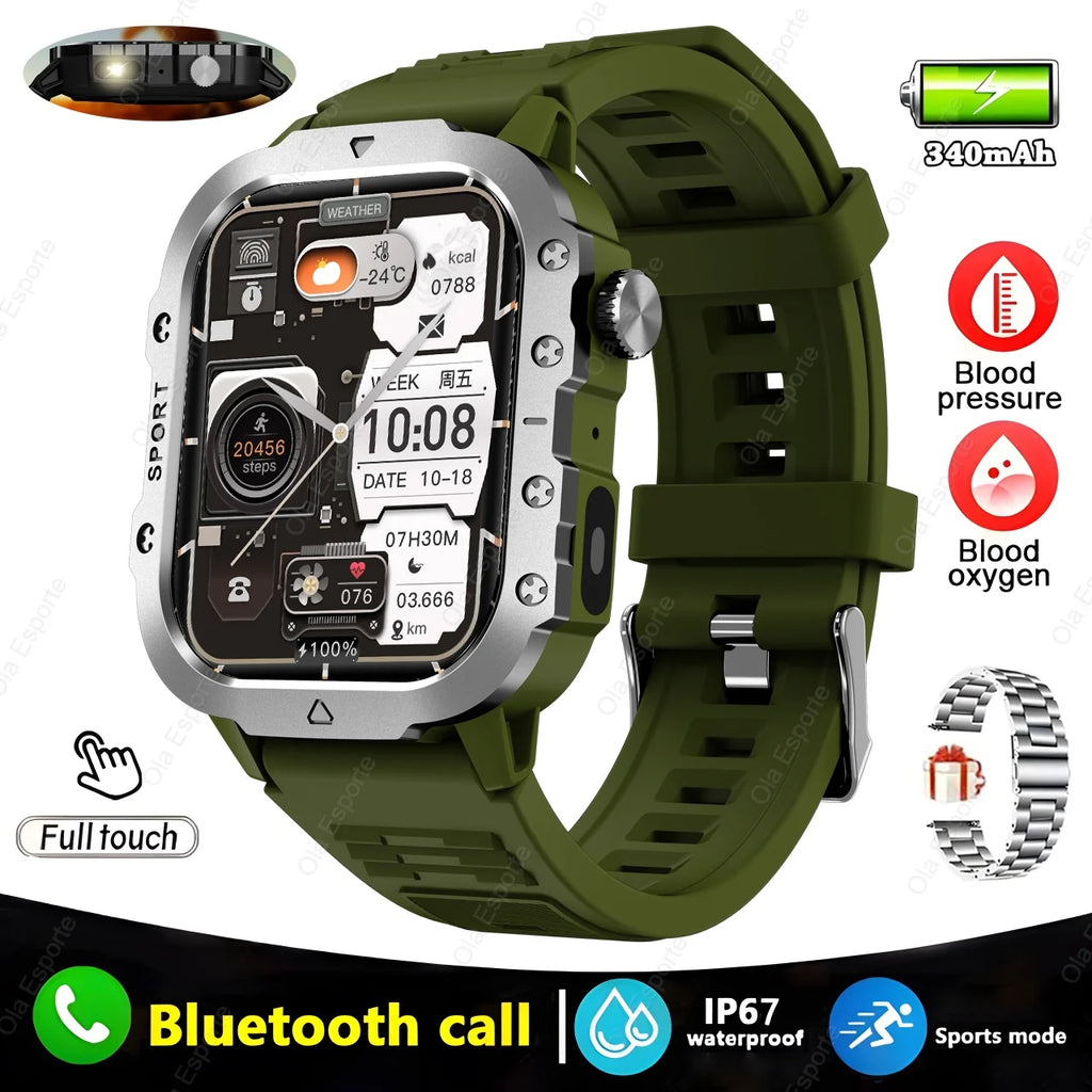 Ola Esporte Military GPS Smart Watch – Bluetooth & Flashlight