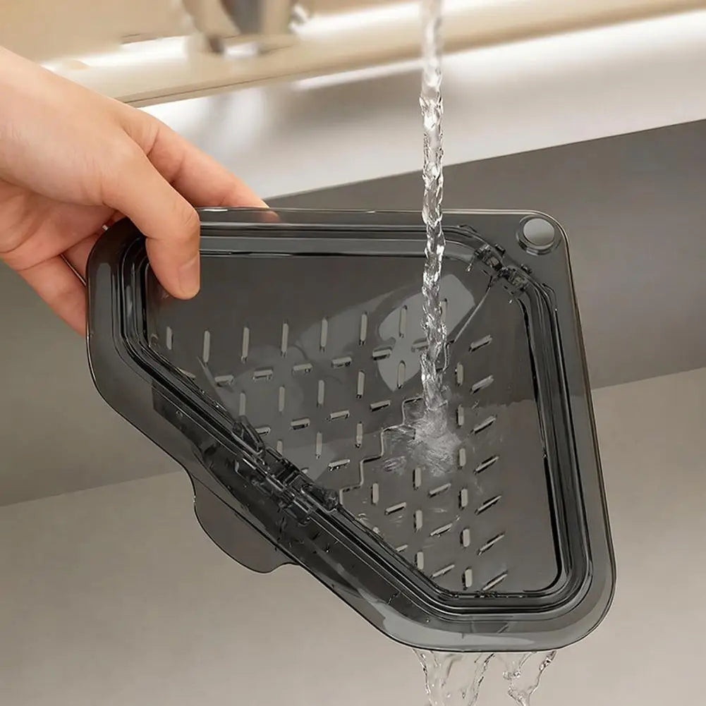 Magnetic Corner Sink Drain Basket – No-Drill Food Strainer