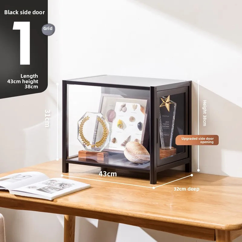 Figure Cabinet Transparent Lego Display Cabinet Household Blind Box Ornament Specimen Storage Secondary Yuan Pain Cabinet Oasis Select Black door 43