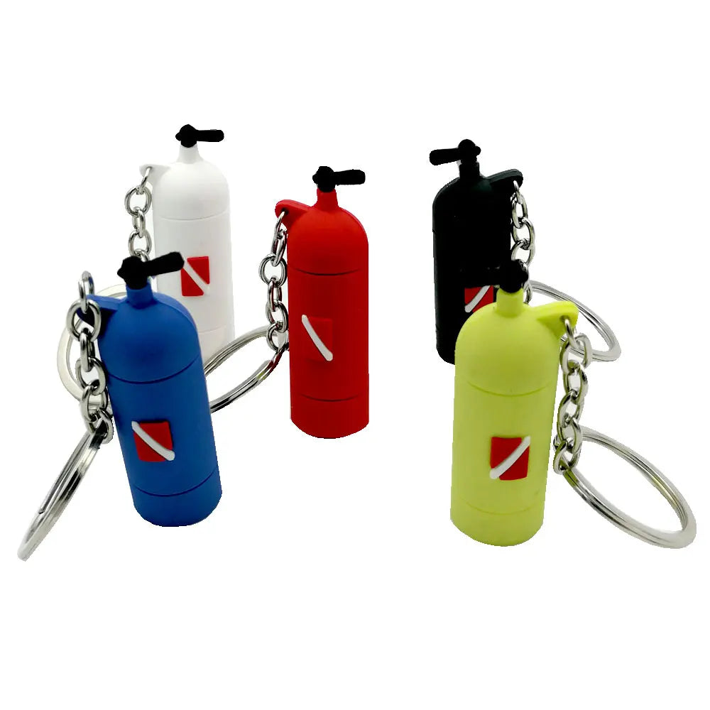 5Colors Mini Scuba Air Tank Mini Cylinder Bottle Keychain Key Ring Diver Diving Gift Oasis Select