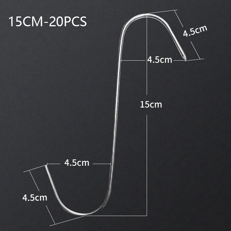 20-Pack Stainless Steel S-Hooks for Smoking, BBQ & Butchering