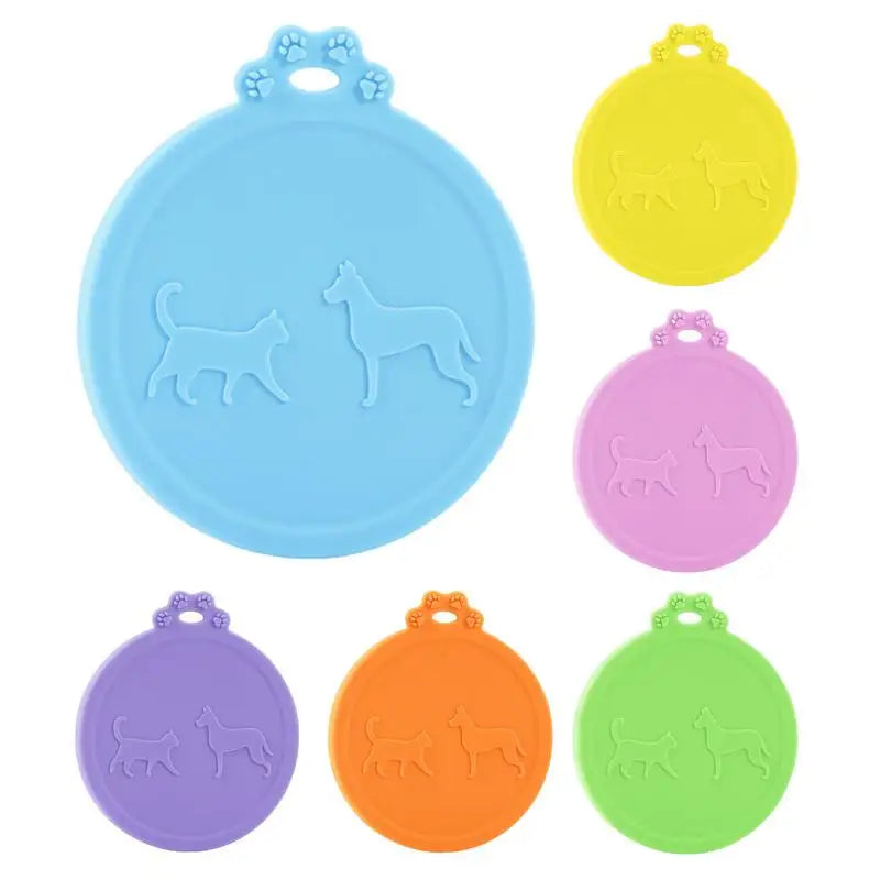 Can Lids For Canned Food Silicone Puppy Can Keeper Lids Reusable Dog Cat Food Container Tops Leak-Proof Airtight For Storage Oasis Select