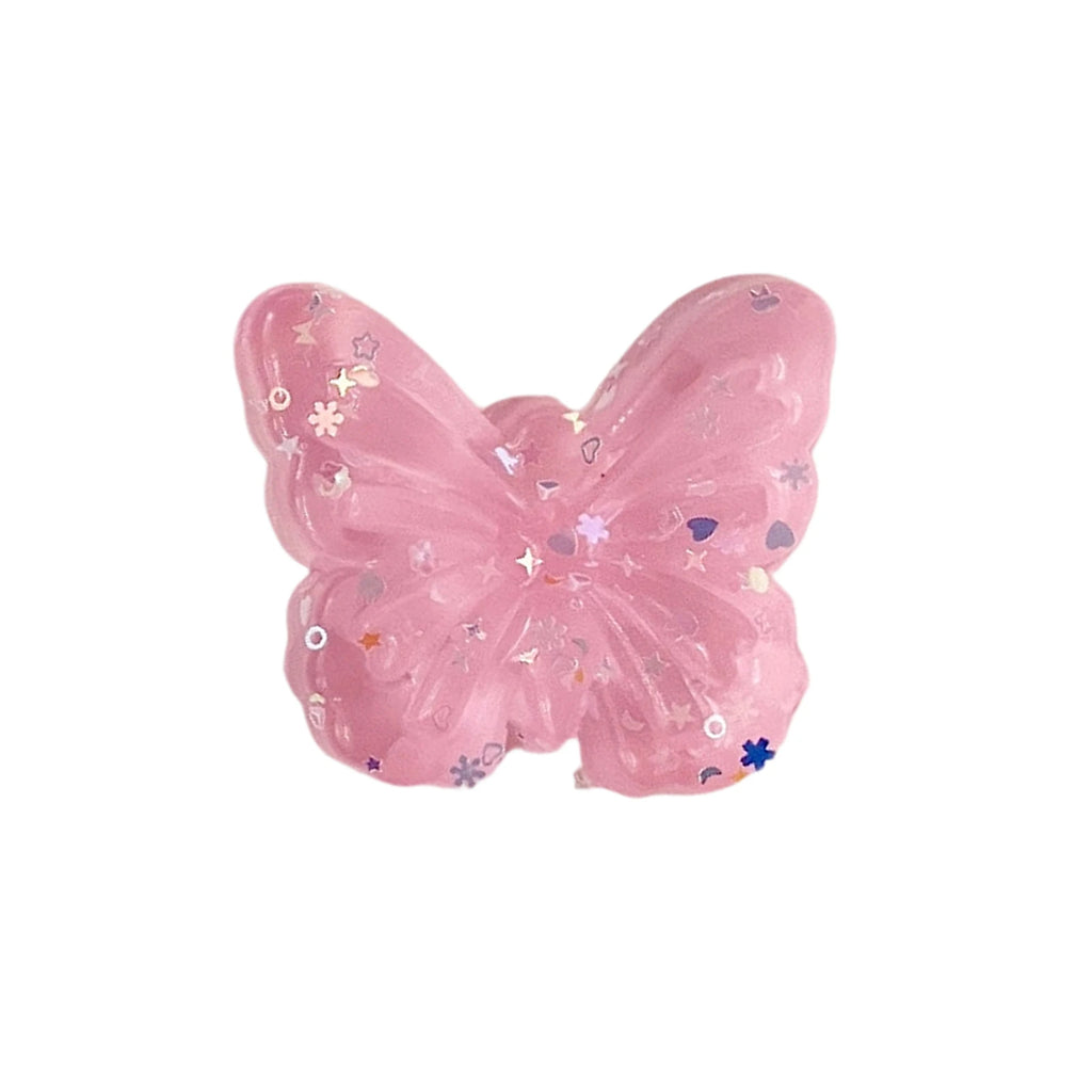Maltose Squishy Toy Cute Mochi Anti Stress Fidget Toy Simulated Butterfly Shape Transparent Ball Quick-rebound Decompression Toy Oasis Select Pink One Size