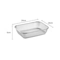 Simple Square Drain Basket Stainless Steel Hollow Out Rice Washing Basin Thickened Kitchen Storage Basket Oasis Select M
