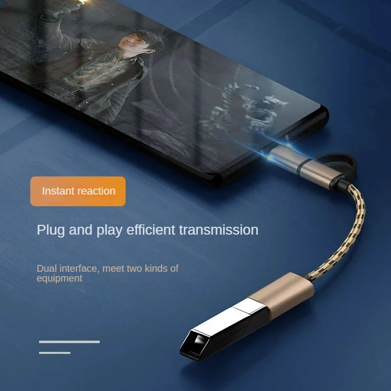 （Color random ）2in1 USB 3.0 OTG Adapter Cable Fast Transfer Braided Cord For Samsung MateBook U Disk Tablet PC Card Reader Oasis Select