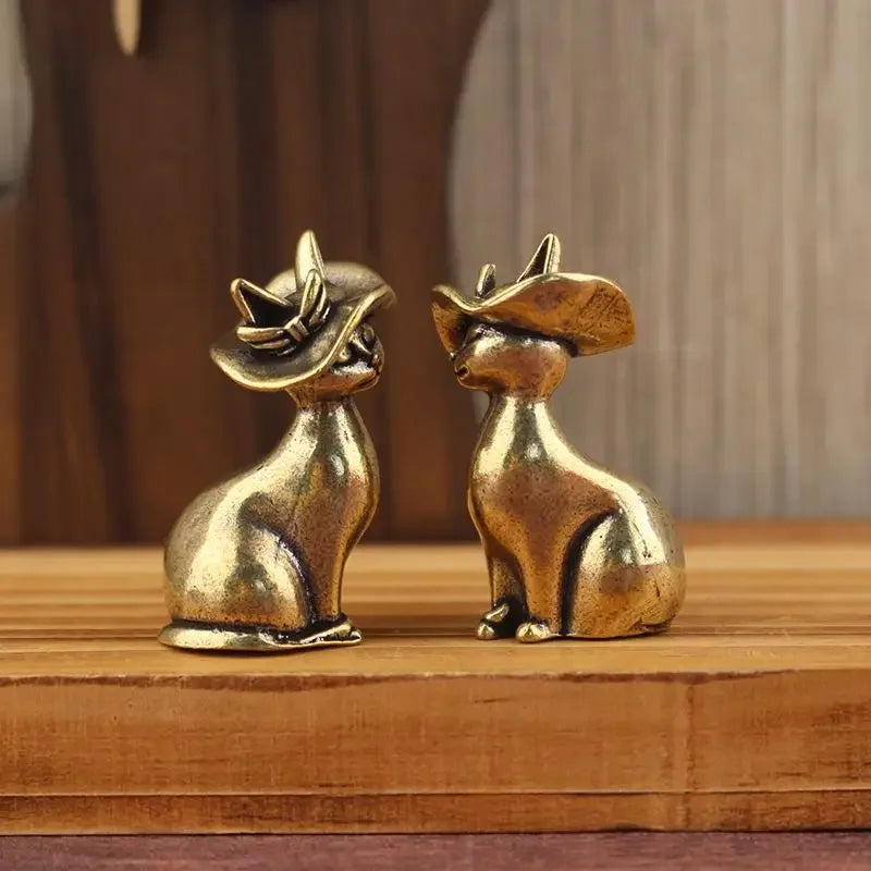 Brass Brass Princess Cat Statue Creative Animal Desk Ornaments Desktop Home Decor Collection Cute Statue Ornaments Oasis Select