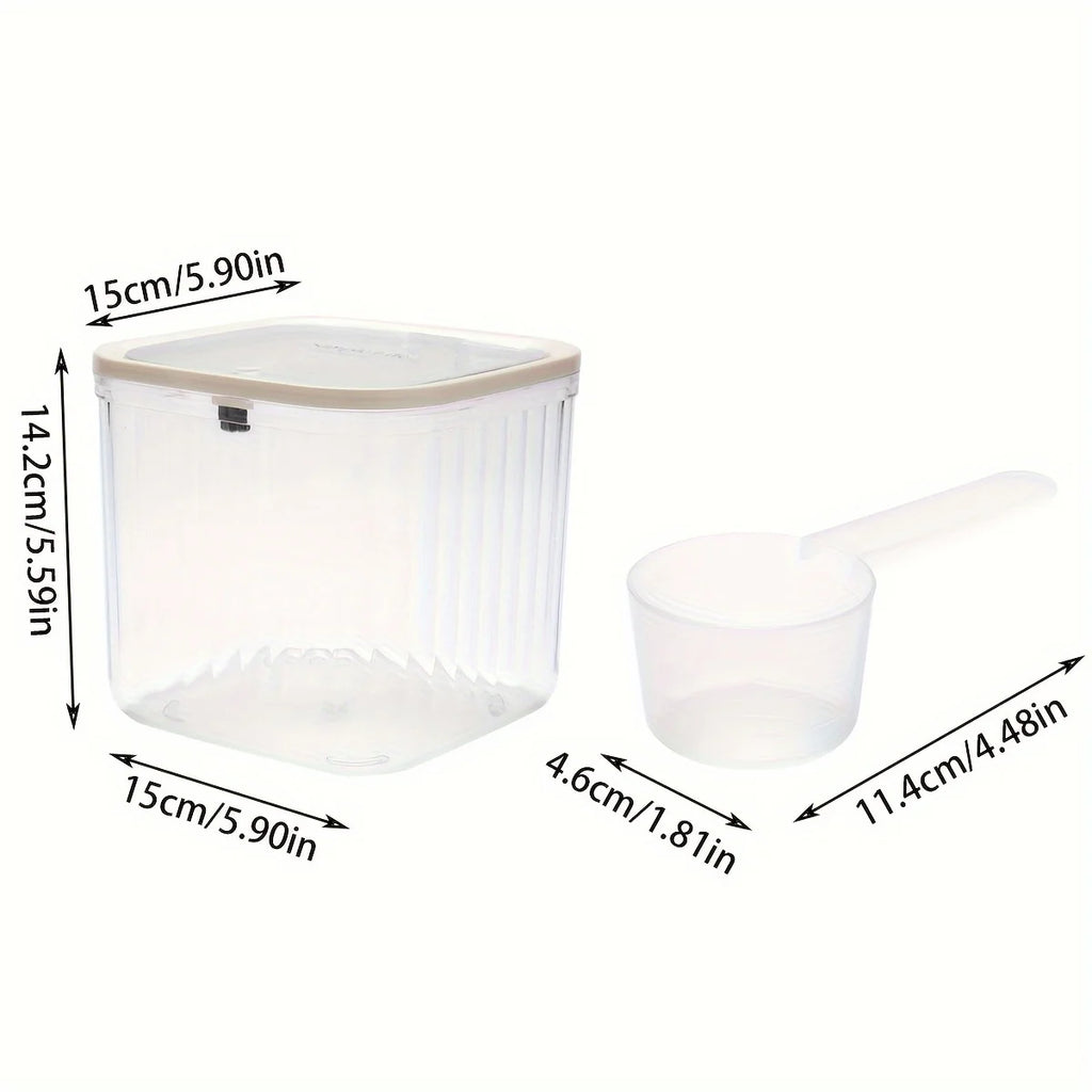 Set of High Capacity Plastic Jars, Laundry Organization Storage Boxes, Laundry Detergent Storage Container with 1 Scoop Oasis Select