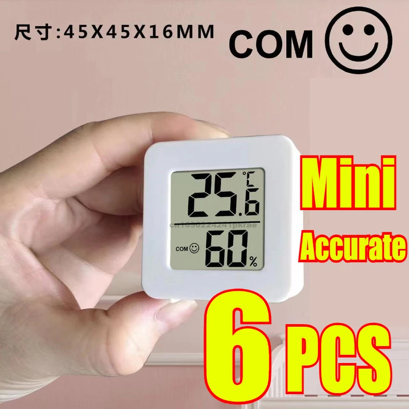 6PCS Mini Digital Thermometer Hygrometer Indoor Temperature LCD Electronic Monitor Hygrometer Outdoor Room Baby Oasis Select
