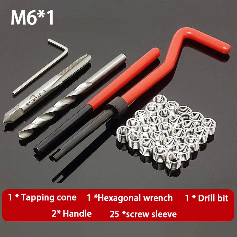 30Pcs Metric Thread Repair Insert Kit M5 M6 M8 Car Pro Coil Tool M8*0.8Thread Repair Insert Kit Oasis Select M6