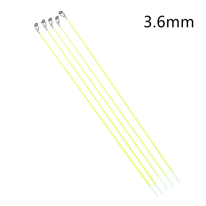 New 5Pcs 42CM Boat/Raft Rod Tip Spare Tail Fiberglass Refit Replacement Fishing Rod Tip With Top Ring Fishing Gear Accessories Oasis Select D