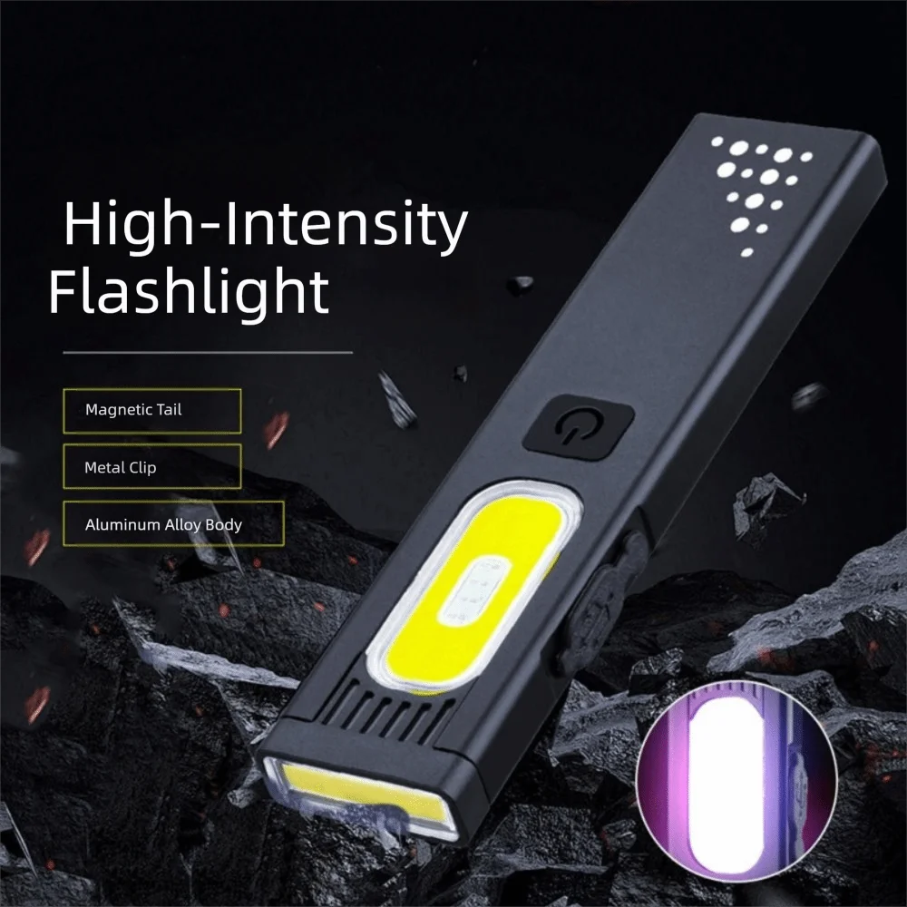 Mini USB Rechargeable LED Flashlight – Magnetic, Clip, 160LM