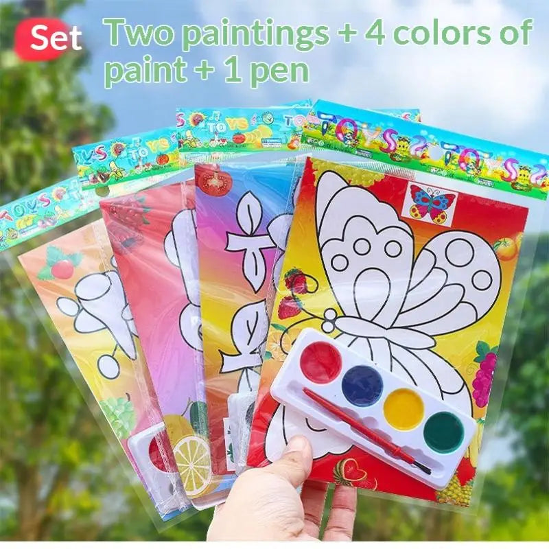 DIY Watercolor Painting Set Washable Non-Toxic Art Supplies for Toddler Home Preschool Craft Party Games Oasis Select