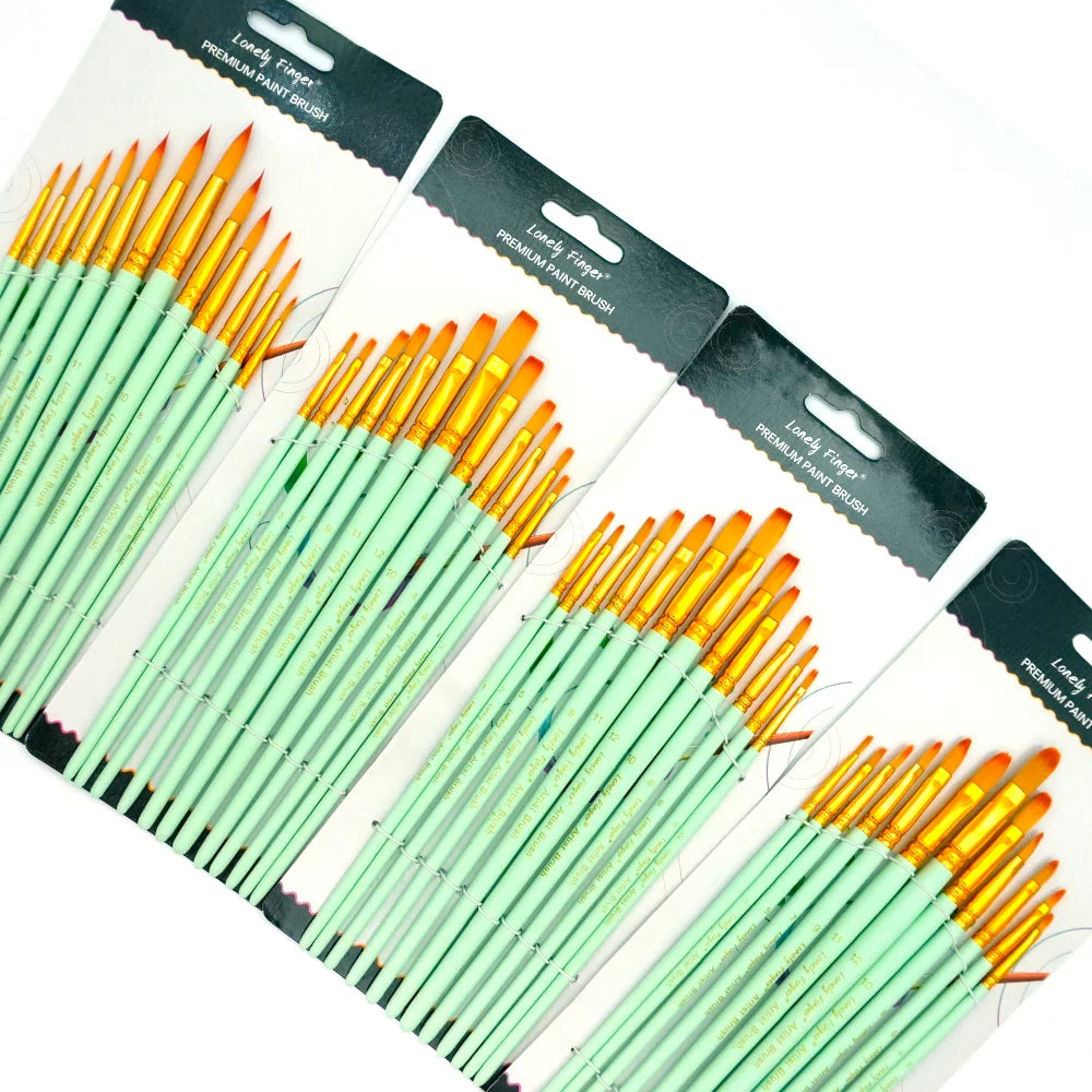12/48pcs Professional Artist Paint Brush Set,Watercolor Oil Painting Watercolor Drawing Painting Supplies,Nylon Hairs for Artist Oasis Select 48pcs Green all
