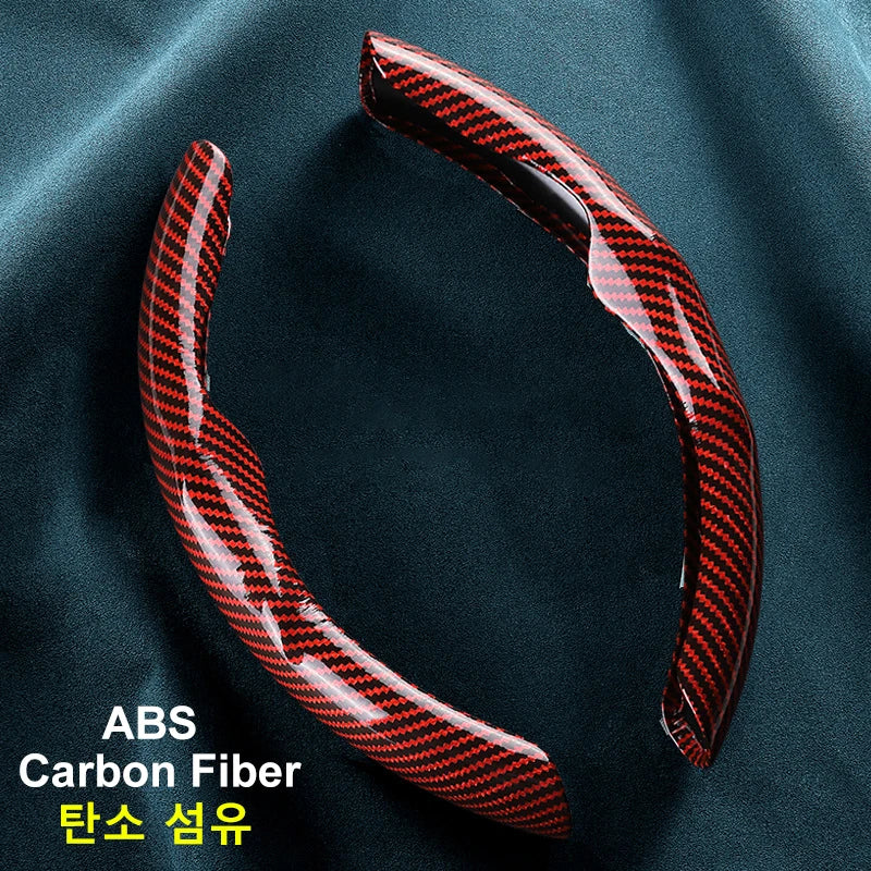 36cm Carbon Fiber Car Steering Wheel Cover Non-slip Sports Ultra-thin Card Cover Summer Auto Handle Protective Cover Type D Oasis Select
