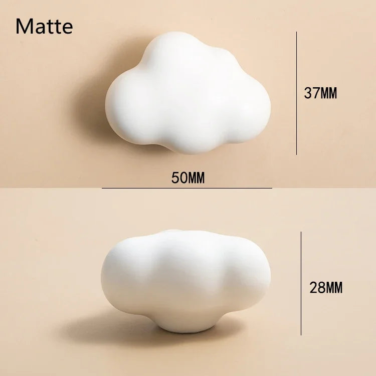 Nordic Children's Room Ceramic Wardrobe Pure Brass Matte Handles Drawer Furniture Cute Cloud Cabinet Door Handle Knobs Oasis Select BY