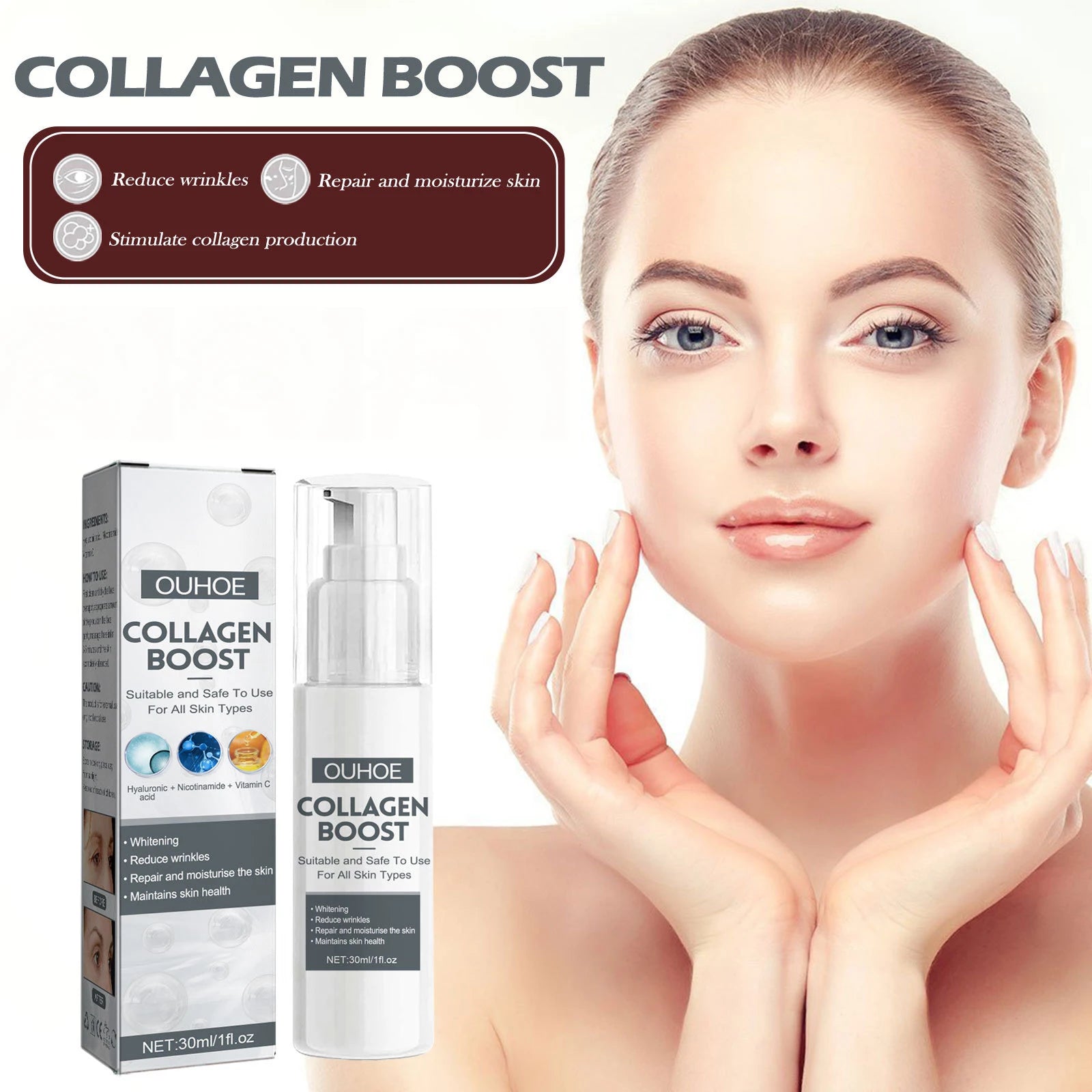 Wrinkle Removal Whitening Serum Pores Shrink Firming Essence Fade Dark Spot Improve Fine Lines Brighten Nourish Anti Aging Serum Oasis Select