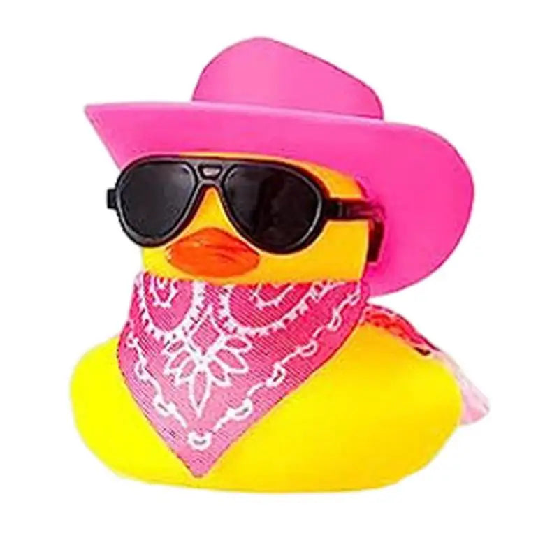 Car Rubber Duck Cowboy Rubber Duck Cool Dashboard Ornament Sunglass Car Duck for Dashboard Toy Car decoration Accessories Oasis Select