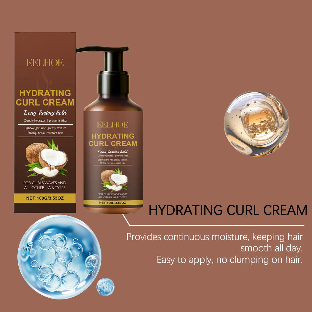 EELHOE Curl Styling Cream – Anti-Frizz & Moisturizing 100g Curl Styling Cream Oasis Select