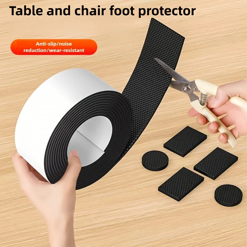 78.74inch Black Anti-Slip Chair Leg Pads,Trimmable Silent Noise-Reducing Furniture Protectors for Tables,Chairs&Floor Protection Oasis Select