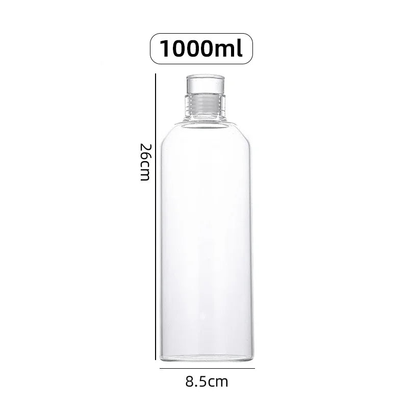 300/500/750/1000ML Glass Water Bottle Multi-function Milk Cup Portable Outdoor Sports Sealed Transparent Container for Traveling Oasis Select 1000ml 300ML-1000ML