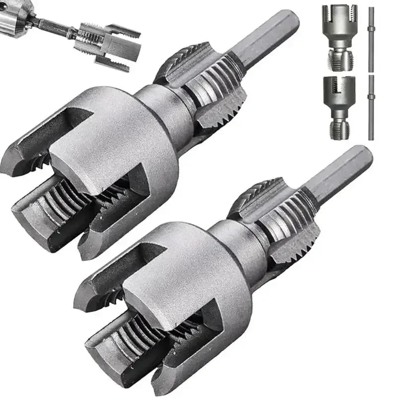 Pipe Thread Cutting Tool Integrated Internal & External Pipe Threading Tool Electric Drill Compatible PVC Pipe Threader Kit Oasis Select