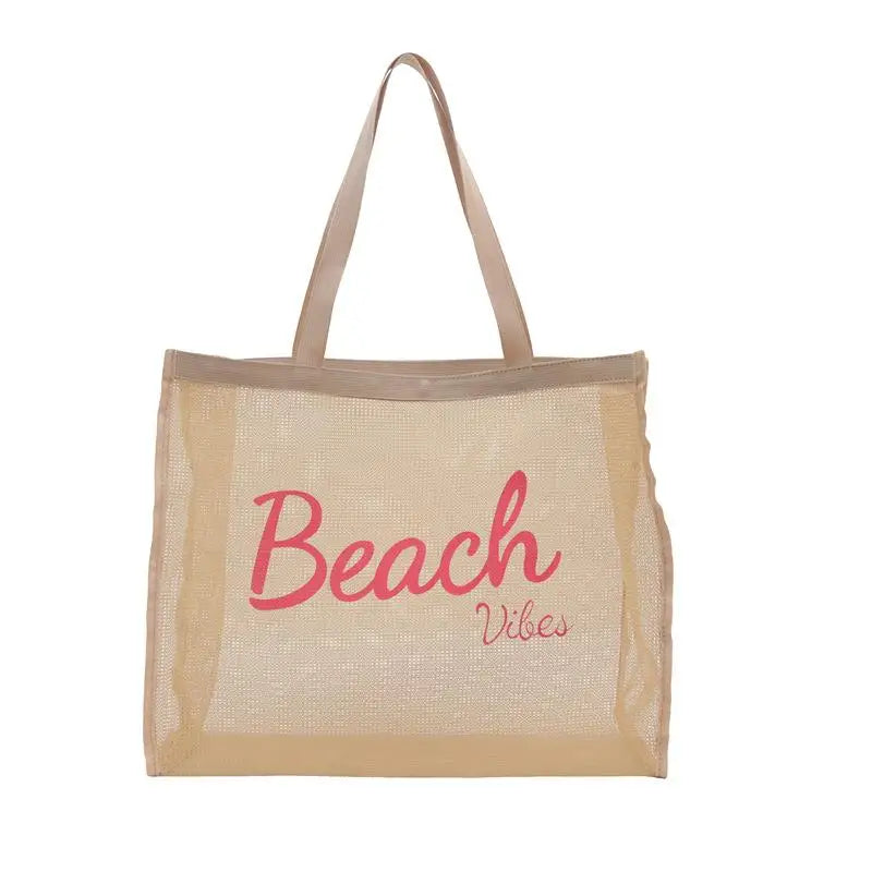 Mesh Tote Bag for Women Reusable Large Shoulder Shopping Bag Durable for Poolside Fitness Travel Oasis Select A4