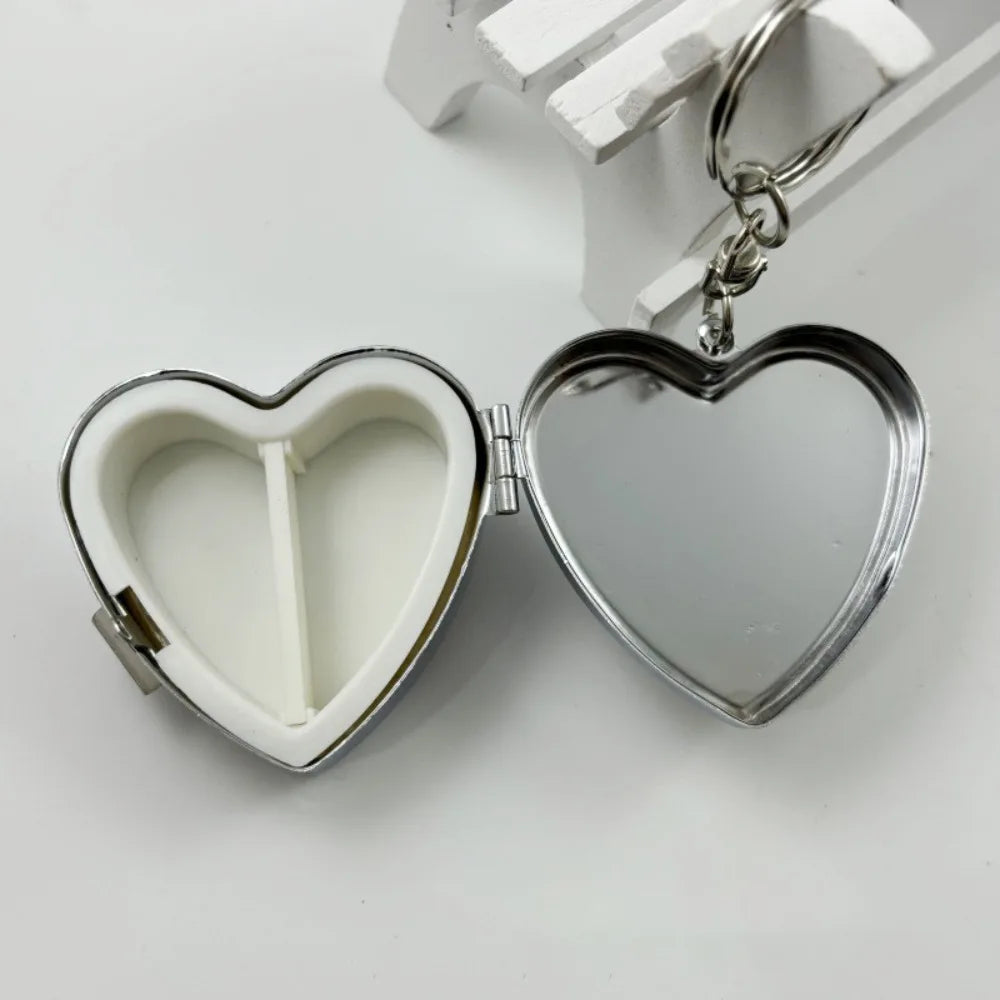 Heart-Shaped Pill Box Keychain | Portable Mini Medicine Organizer