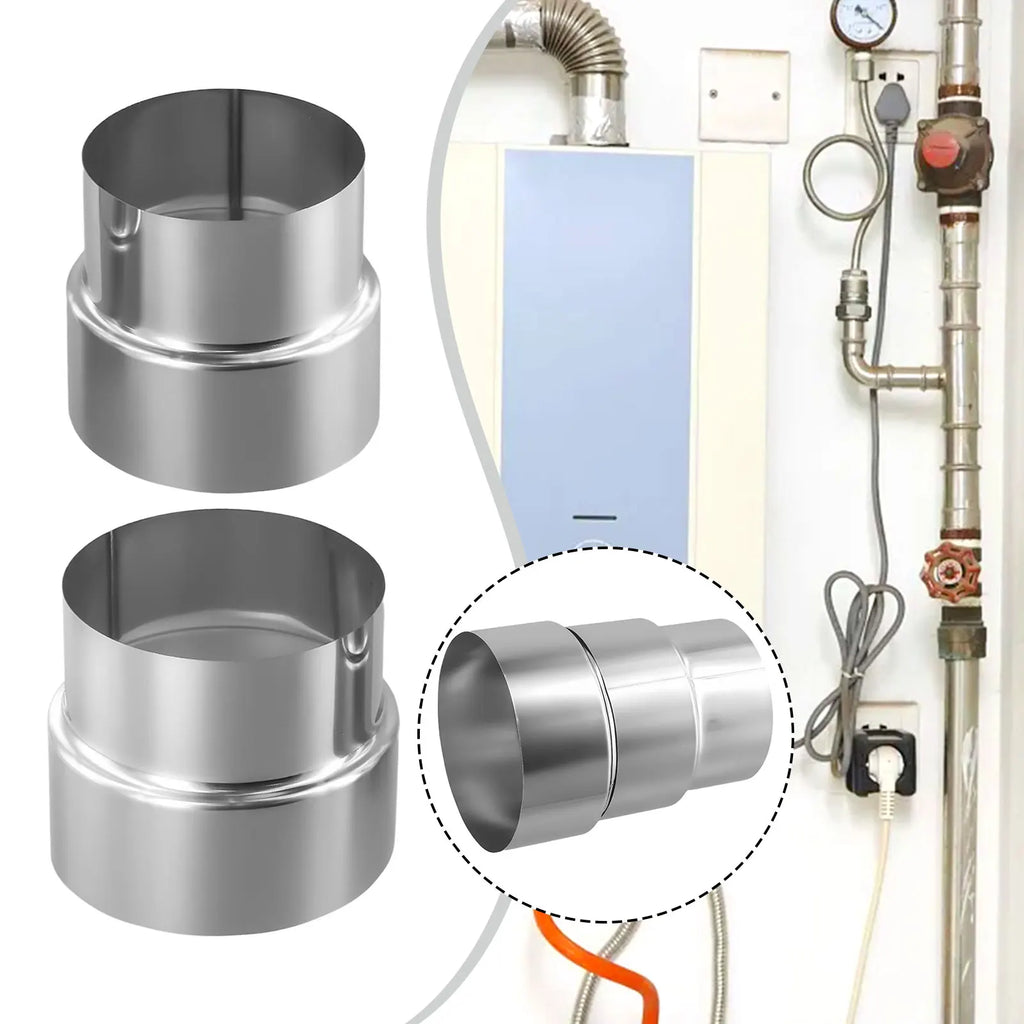 Stainless Steel Flue Exhaust Pipe Reducing Joint Chimney Adaptor Stove Pipe Universal Household Ventilation Multiple Sizes Oasis Select