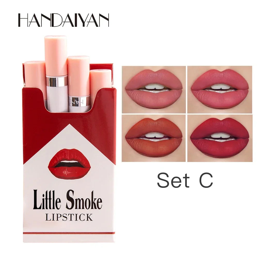 4pcs/set Lasting Stick Waterproof Lip Set - Long-lasting Matte Lipstick with Clear Finish - Perfect Valentine's Day Gift for Her Oasis Select 10475-C