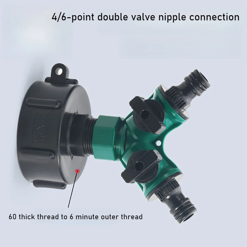 Garden 2 Way Water Pipe Connectors Pipe Adapter Hose Y Shape Splitter Valve Three Way Plastic Valve with Switch Oasis Select