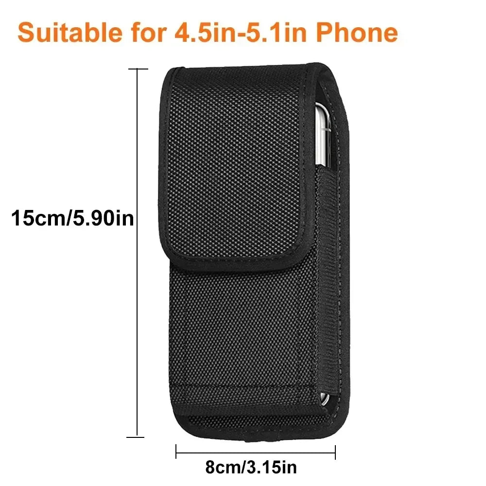 1/2/3pcs Tactical Cell Phone Pouch with Free D Shaped Buckle Protable Wallet Card Waist Pack Outdoor Sports Nylon Carrying Case Oasis Select Black 15x8cm