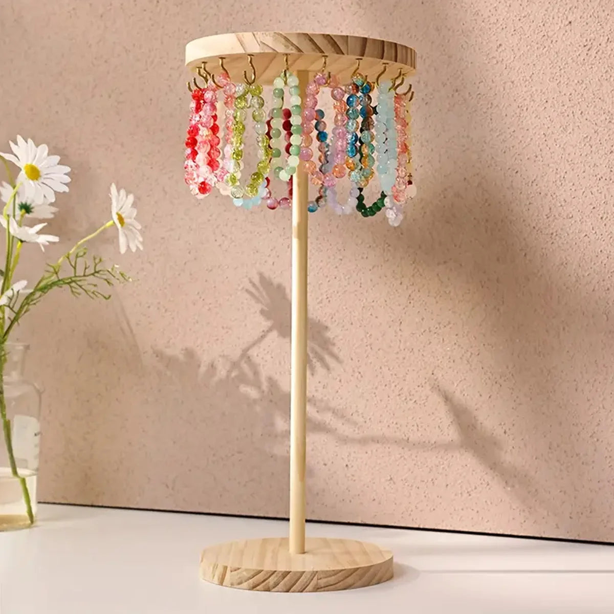 1pc,Wooden jewelry rack, necklace, earring, pendant display rack, jewelry manager, jewelry hook, multifunctional storage rack Oasis Select