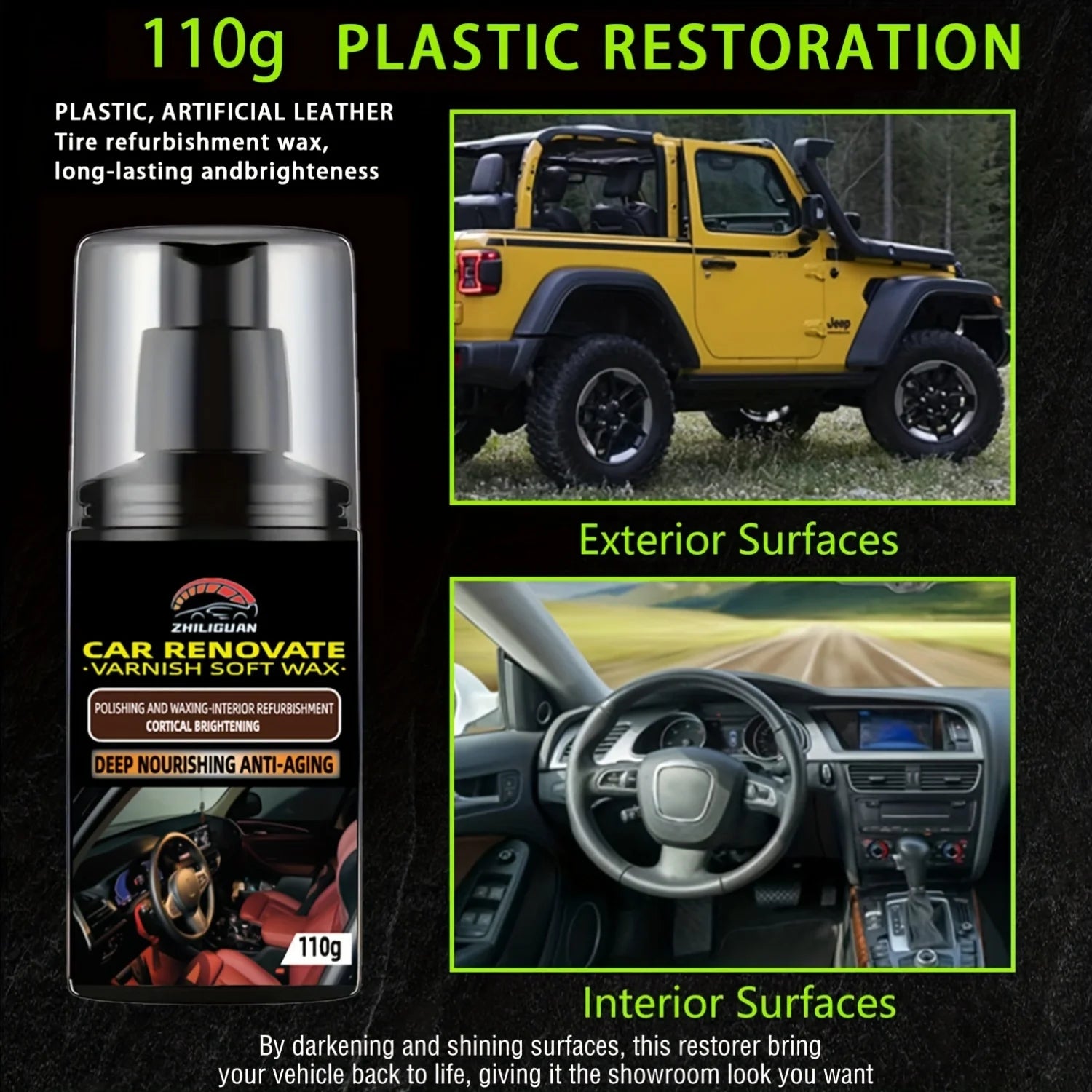 Car Plastic Restorer – Rubber & Trim Care Agent | Deep Shine