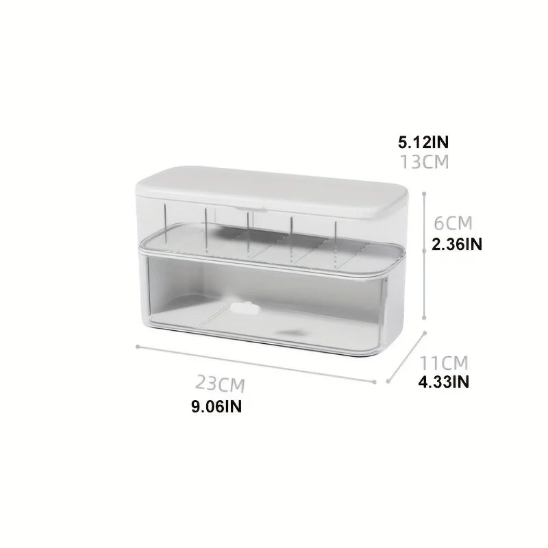 Transparent Desktop Cable Organizer Box with Lid Cord & Charger Storage Solution,No Power Needed,Compact Design for Home Storage Oasis Select