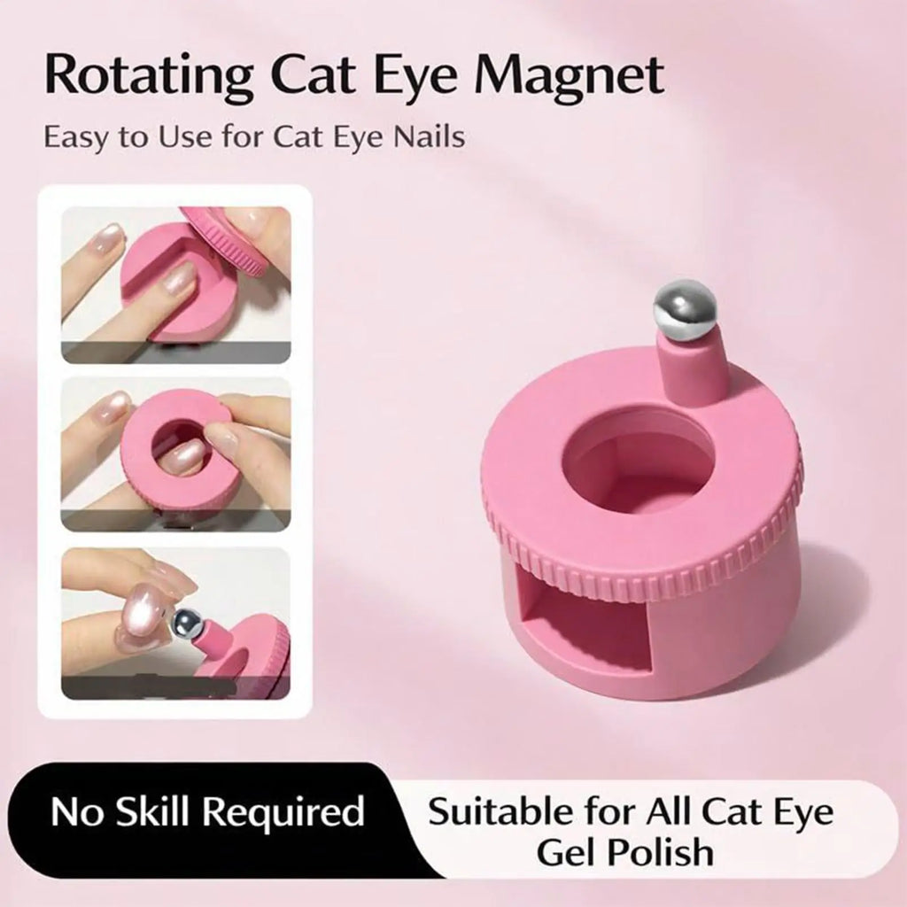 Rotating Cat Eyes Nail Magnet Wide Light Glass Bead Effect Multifunctional Automatic Nails Art Magnetic Gel Nail Polishing Oasis Select