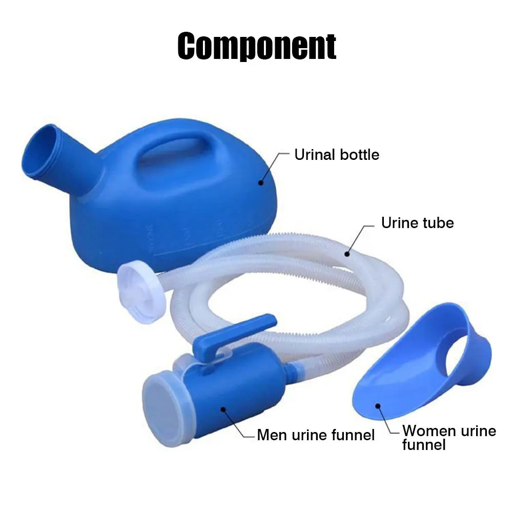 2000ml Portable Urinal With Hose For Women Men 1.3/1.6m Extension Long Tube Toilet Outdoor Urinal Chamber Pot For Camping Travel Oasis Select