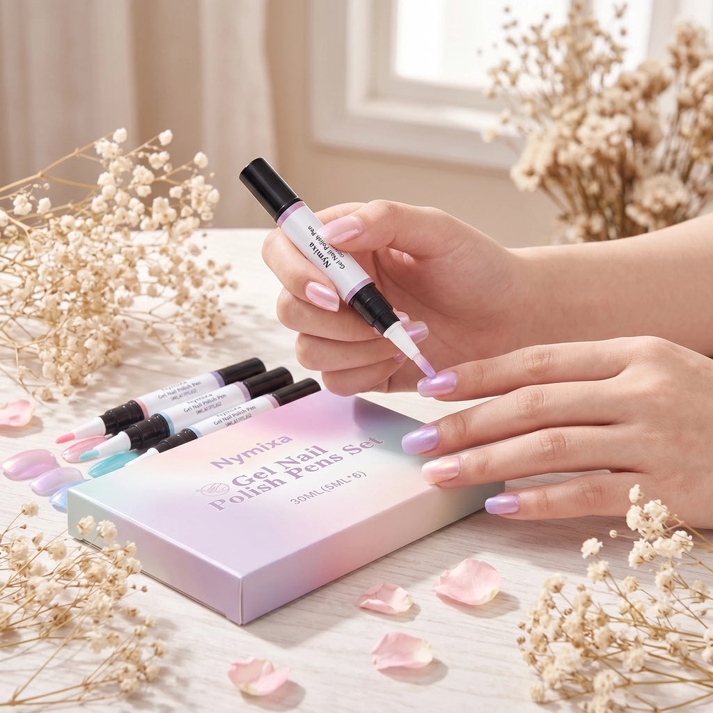 Macaron Color Nail Polish Pen Pearlescent High Pigment Easy Drawing Multi Pattern Creation Home Manicure Nail Gel Polish Pen Set Oasis Select