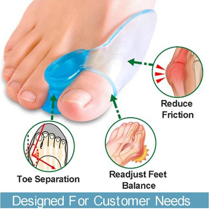 2-Pack Silicone Toe Separators & Spacer Sleeves | Gel Toe