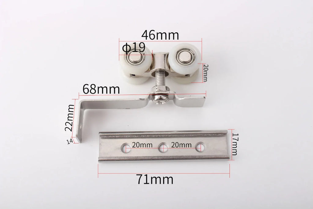 2pcs/set Sliding Door Roller Hardware Slide Doors Pulley 4 Wheels Home Room Wood Door Hanging Wheels Rail Track Pulley Oasis Select
