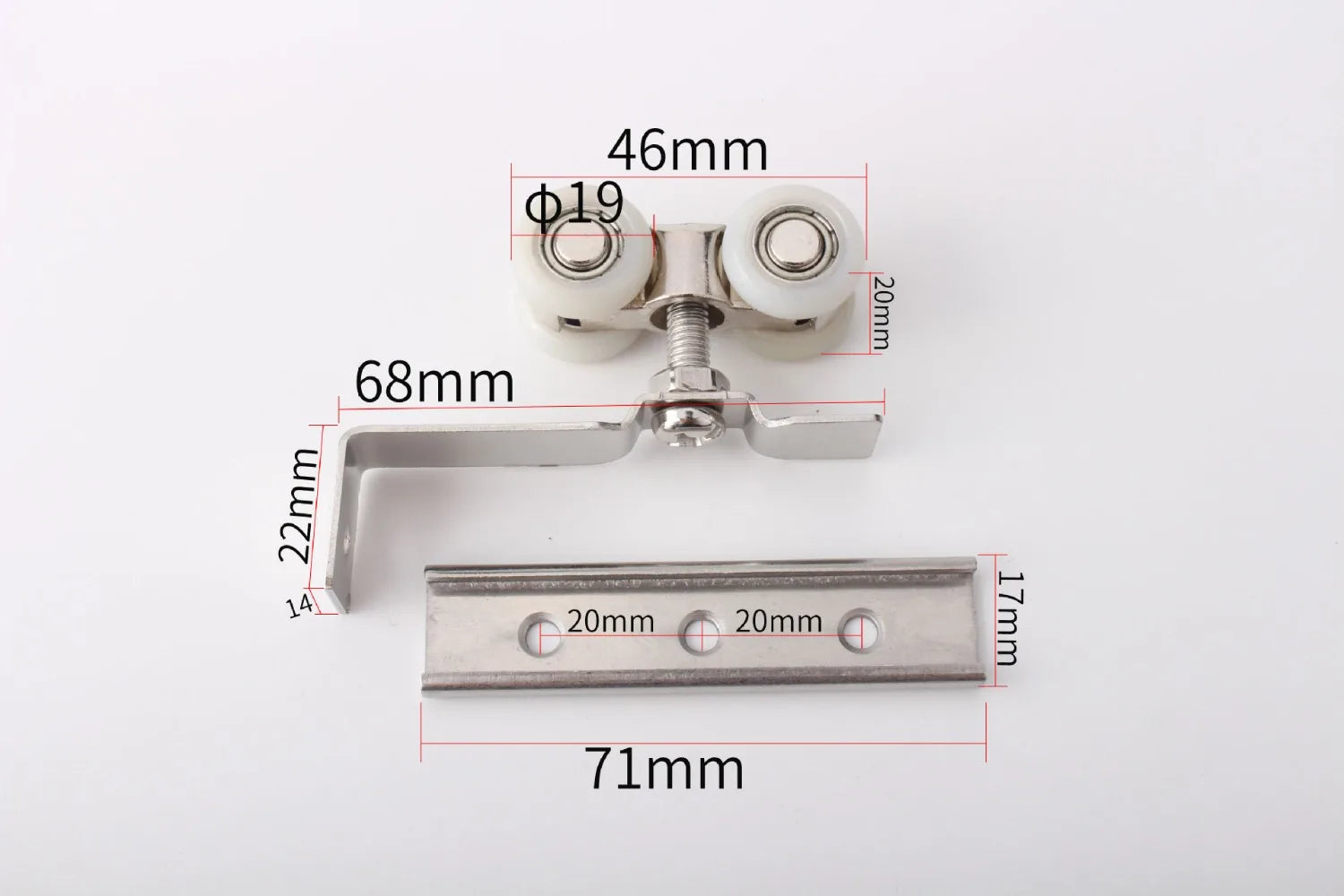 2pcs/set Sliding Door Roller Hardware Slide Doors Pulley 4 Wheels Home Room Wood Door Hanging Wheels Rail Track Pulley Oasis Select