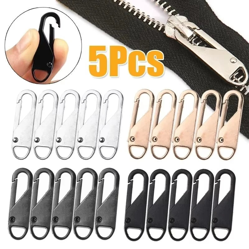 5/10/15/20pcs Universal Replacement Zipper Slider Metal Alloy Removal Zipper Puller Luggage Bag Zip Head DIY Craft Sewing Tool Oasis Select