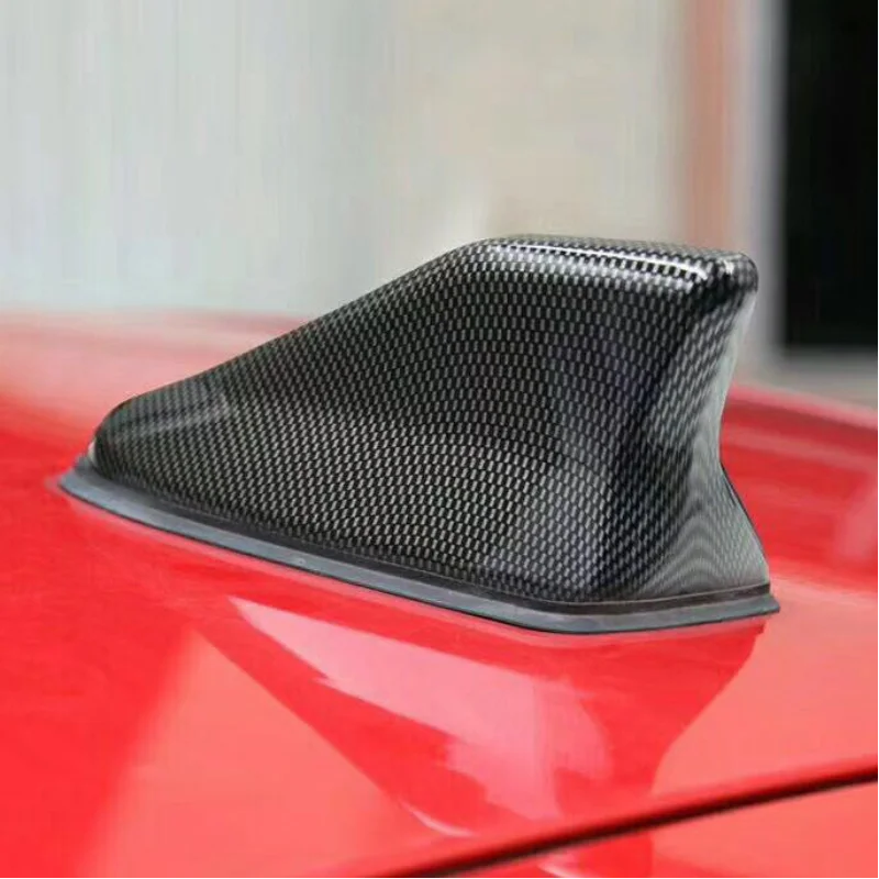 17cm Car Roof Shark Fin Antenna Cover Sticker Carbon Fiber Universal Auto Radio AM FM Antenna Signal Amplifier Car Accessories Oasis Select