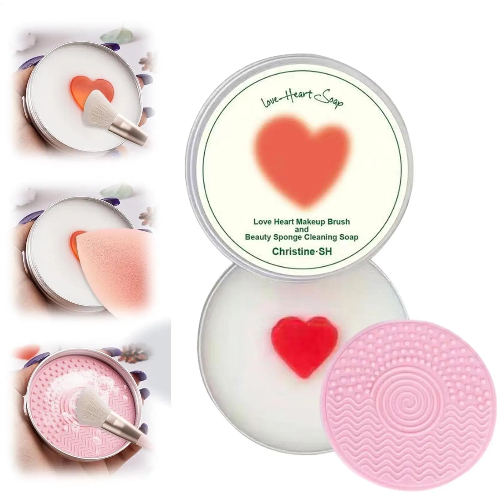 Makeup Brush Cleaner Soap with Silicone Mat Deep Cleans Waterproof Makeup for Synthetic Natural Makeup Brushes Sponges Oasis Select
