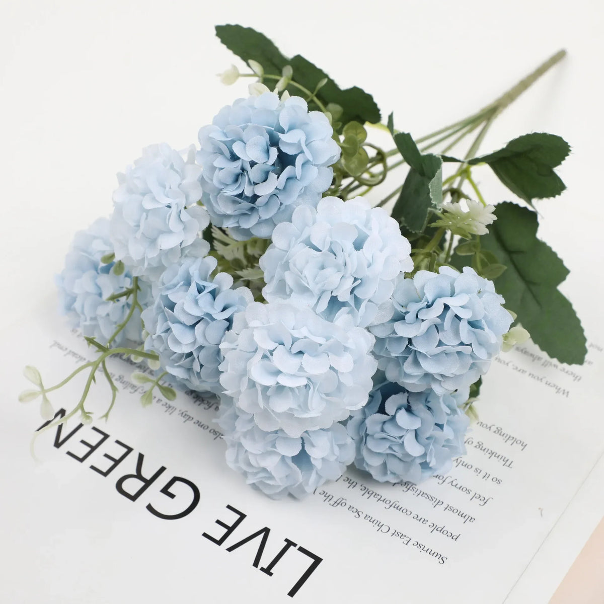 Silk Peony Hydrangea Artificial Flowers for Wedding Bouquet Home Decoration Fake Rose Plants Table Centerpiece Accessory Oasis Select D2