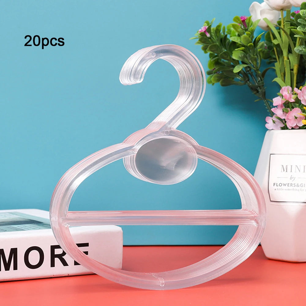 20pcs Oval Scarf Shawl Tie Holder Circle Shape Coat Hanger Multifunctional Clothes Display Rack Holder Organizer Space Saving Oasis Select Transparent-20pcs