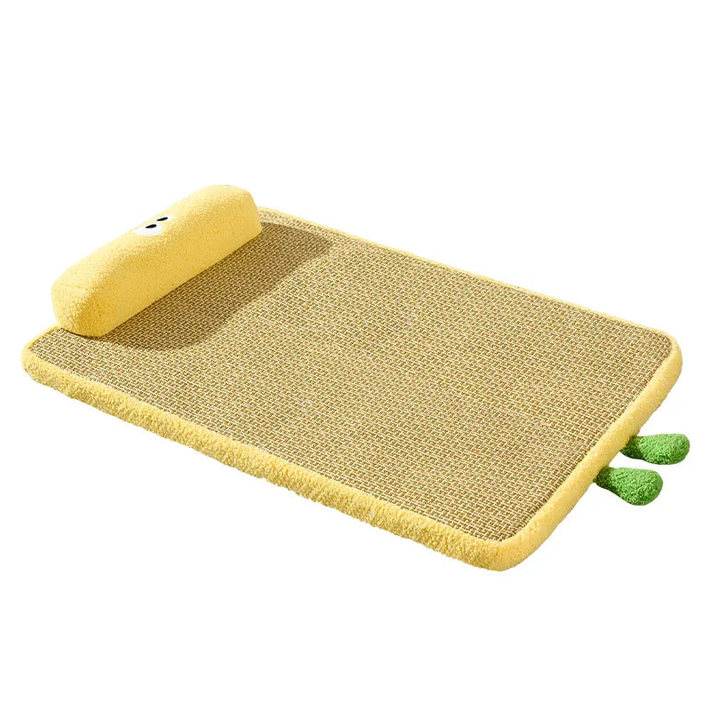 Summer Pet Cooling Mats - Rattan - Woven, Breathable & Heat - Dissipating | Detachable Washable Dog Cat Beds with Neck Guards Oasis Select