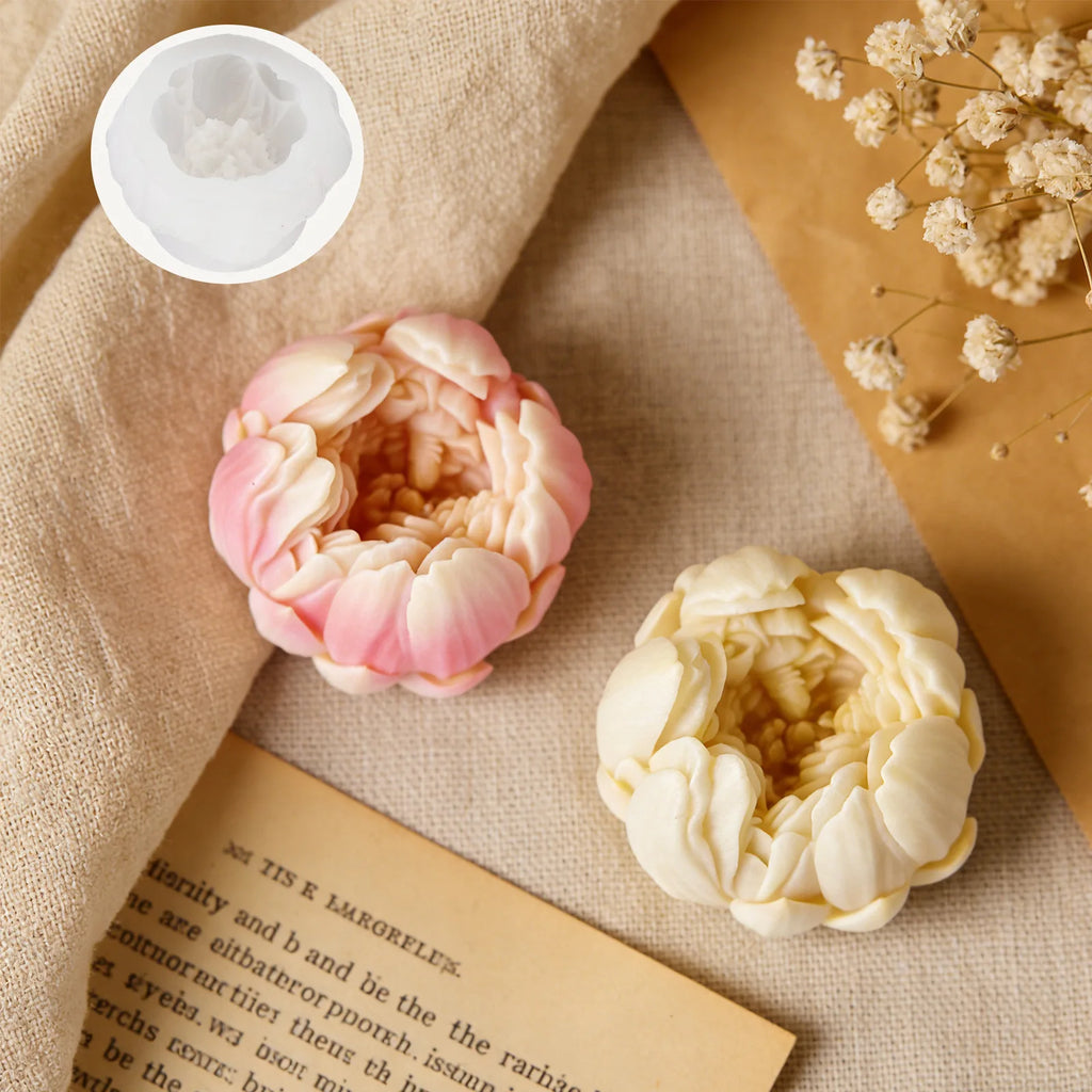 Simulation Peony Bud Scented Candle Silicone Mold DIY Flower Diffuser Paraffin Candle Baking Mold Oasis Select