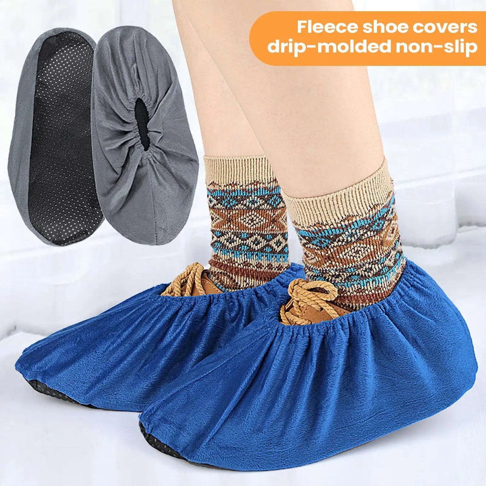 1Pair Household Shoe Covers Thick Reusable Non-slip Overshoes Indoor Keep Floor Carpet Cleaning Shoes Slippers Protector Oasis Select