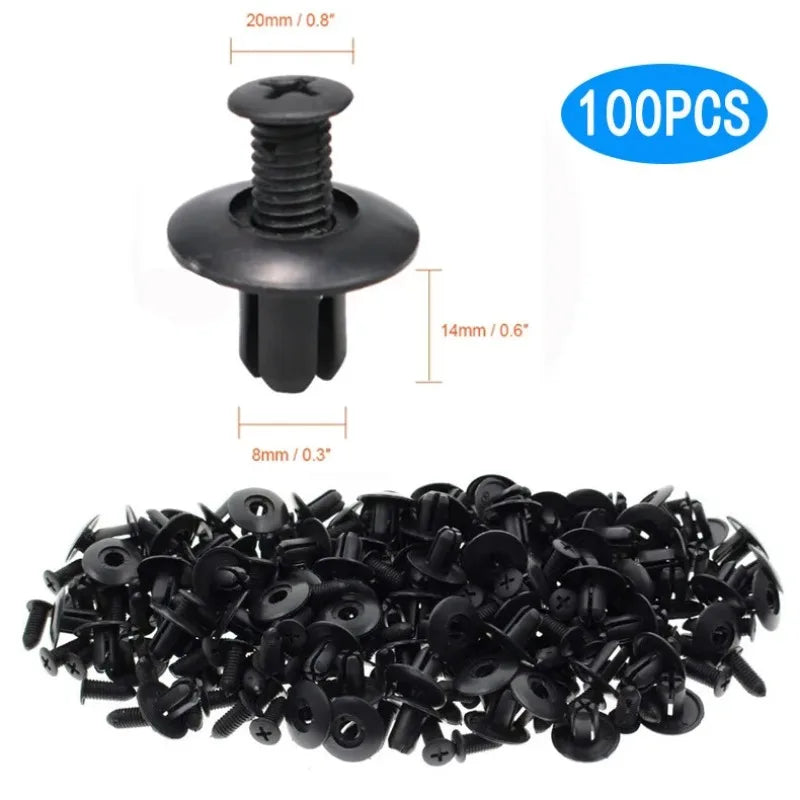 Car Buckle 8mm Hole Plastic Rivets Fixed Buckle Fastener Expansion Screw Auto Vehicle Door Trim Panel Retainer Fastener Clips Oasis Select