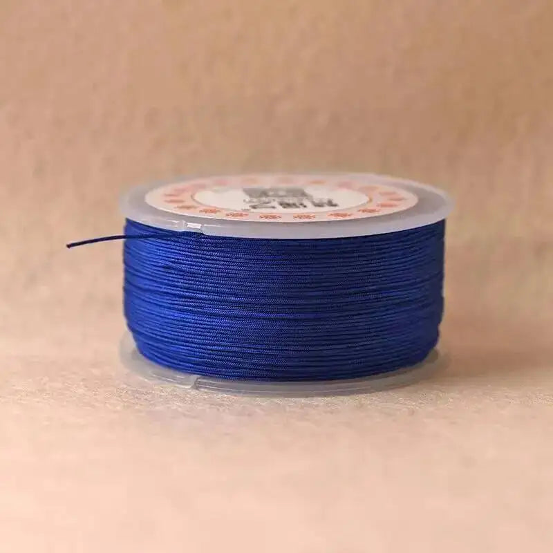 0.8 mm 65m Nylon Cord Thread DIY Tassels Beading String Thread Chinese Knot Macrame Cord Bracelet Braided String Oasis Select of Precious Blue 0.8mm 65m